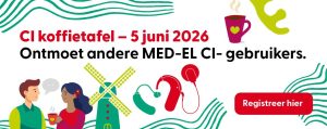 CI koffietafel 5 juni 2026. Ontmoet andere MED-EL CI-gebruikers. Registreer hier.