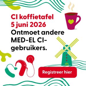 CI koffietafel 5 juni 2026. Ontmoet andere MED-EL CI-gebruikers. Registreer hier.