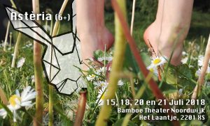 poster Asteria met tekst over datums van de voorstelling