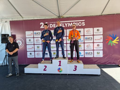 Marc Stouten op de derde plek op het podium