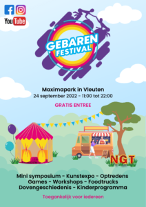 Gebarenfestival flyer Doof.nl