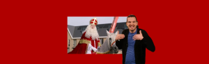 Sinterklaas en tolk Nederlandse Gebarentaal