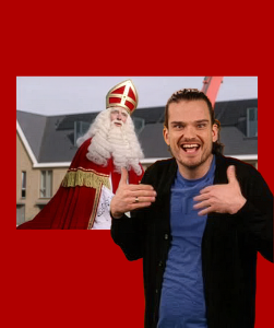 Sinterklaas en tolk Nederlandse Gebarentaal