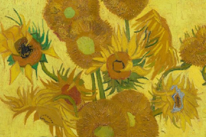 Schilderij van zonnebloemen, gemaakt door vincent van gogh