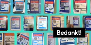 meerdere foto's van de tolk op afstand poster voor in stembureaus