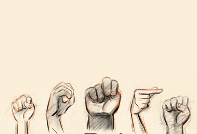 Logo walt disney, tekeningen van hand gebaren