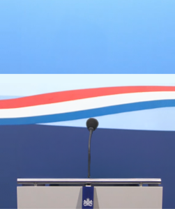 Persconferentie zaal met microfoon